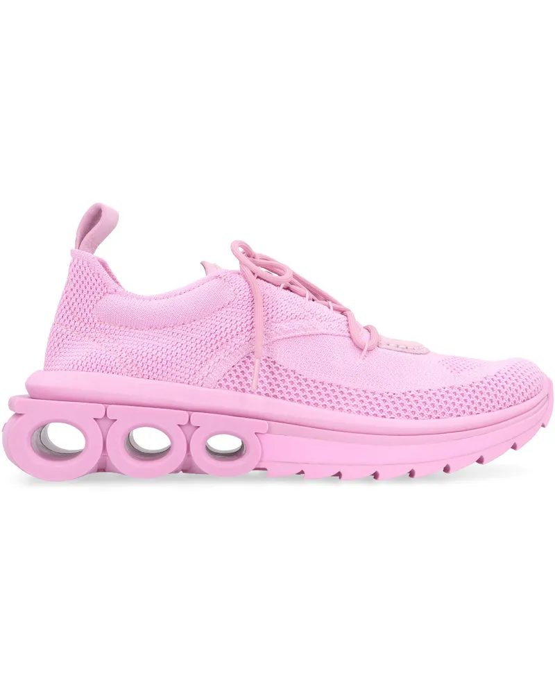 Ferragamo Women's Nima Low-Top Sneakers Pink Calf Trainers Pink