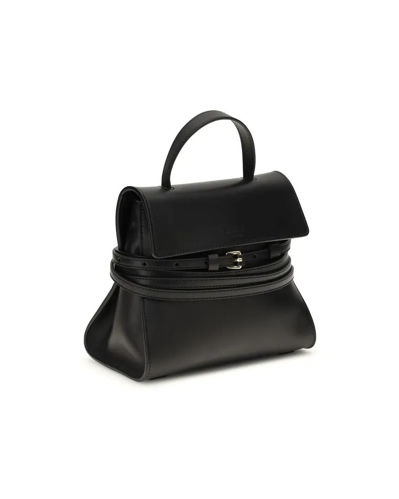Moschino Women's Black Calf Leather Bos Taurus Handbag Bag Black