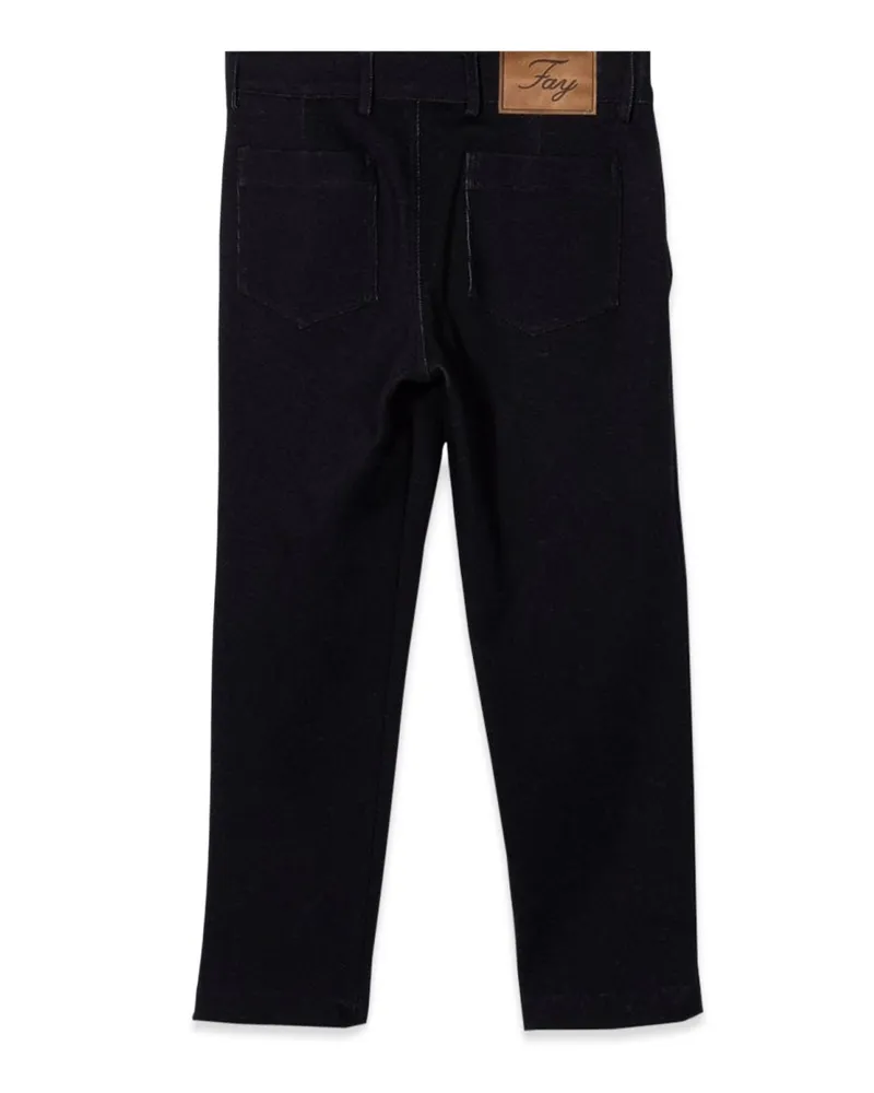 Fay Slouchy Cotton Blend Trousers — Blue Blue