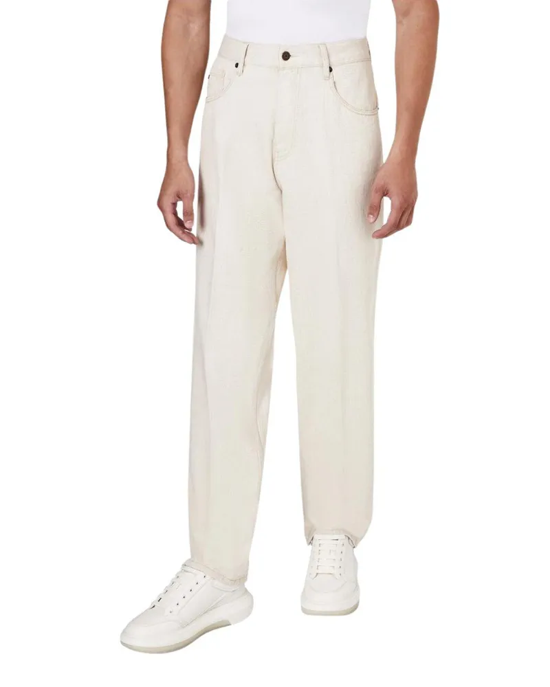Emporio Armani Men's Jeans White Cotton-Linen White