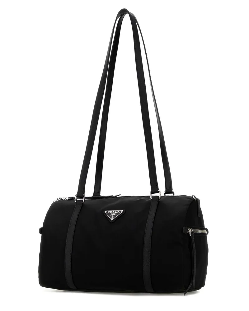 Prada Women's Bauletto Shoulder Bag Black Fabric Black