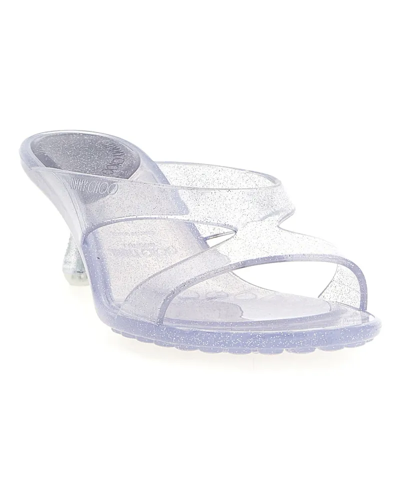Jimmy Choo Women's Silver Rubber Flat Sandals Silver