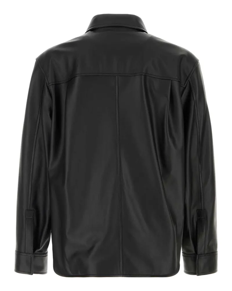Loewe Men's Lamb Leather Overshirt Jacket Black Black