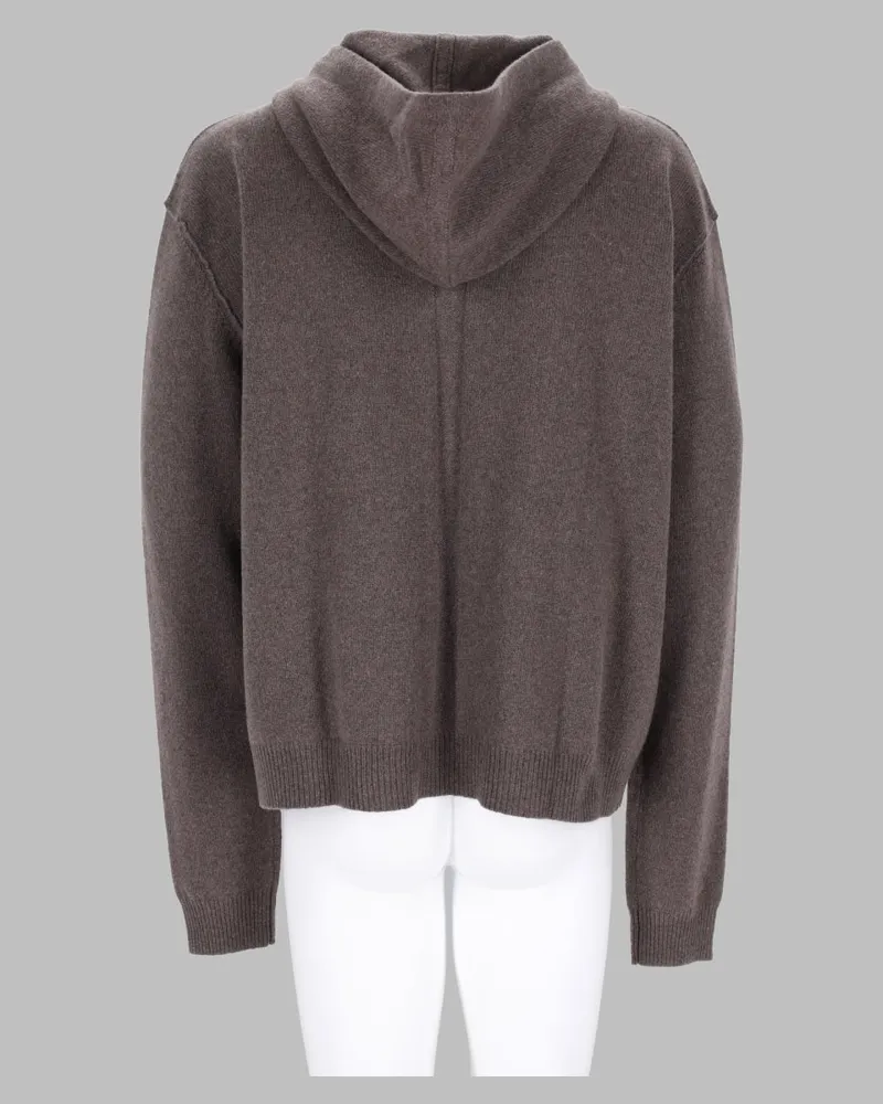 Rick Owens Cashmere Knit Hoodie — Brown Brown