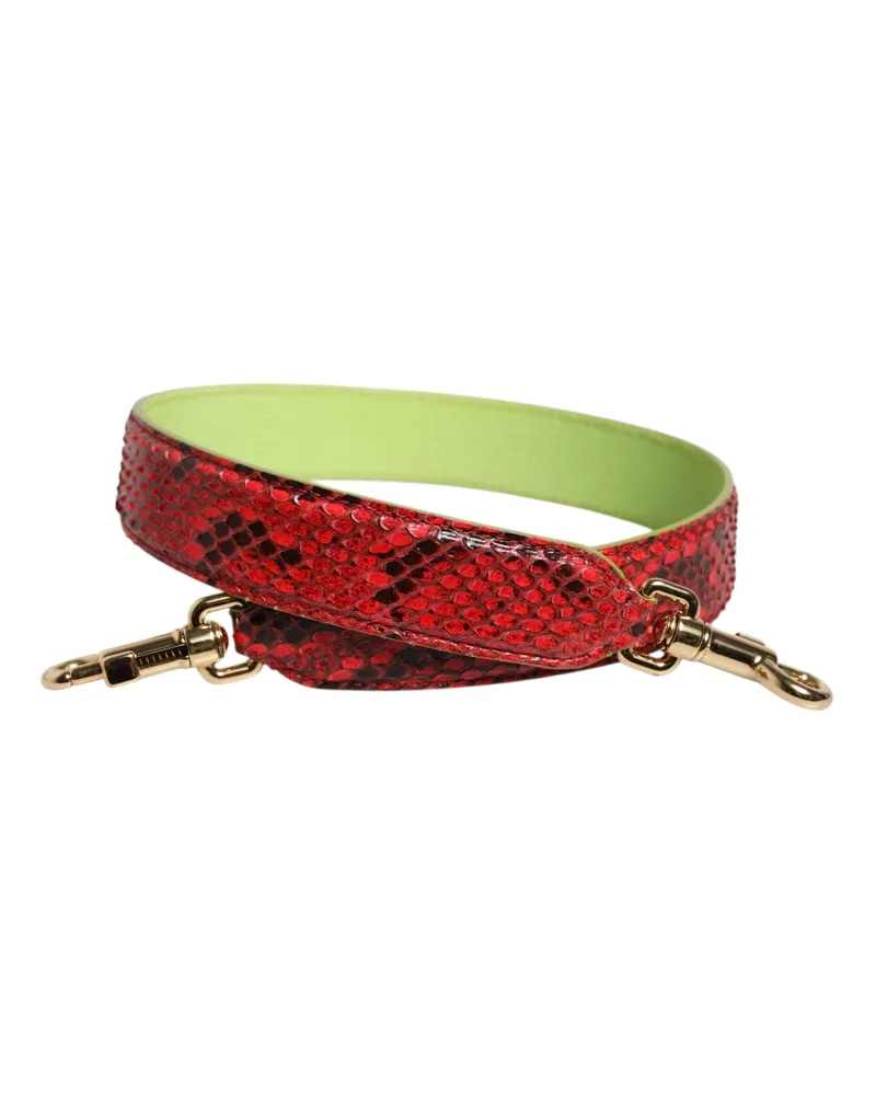 Dolce & Gabbana Women's Red Exotic Leather Handbag Accessory Shoulder Strap Python Calf Bag Red