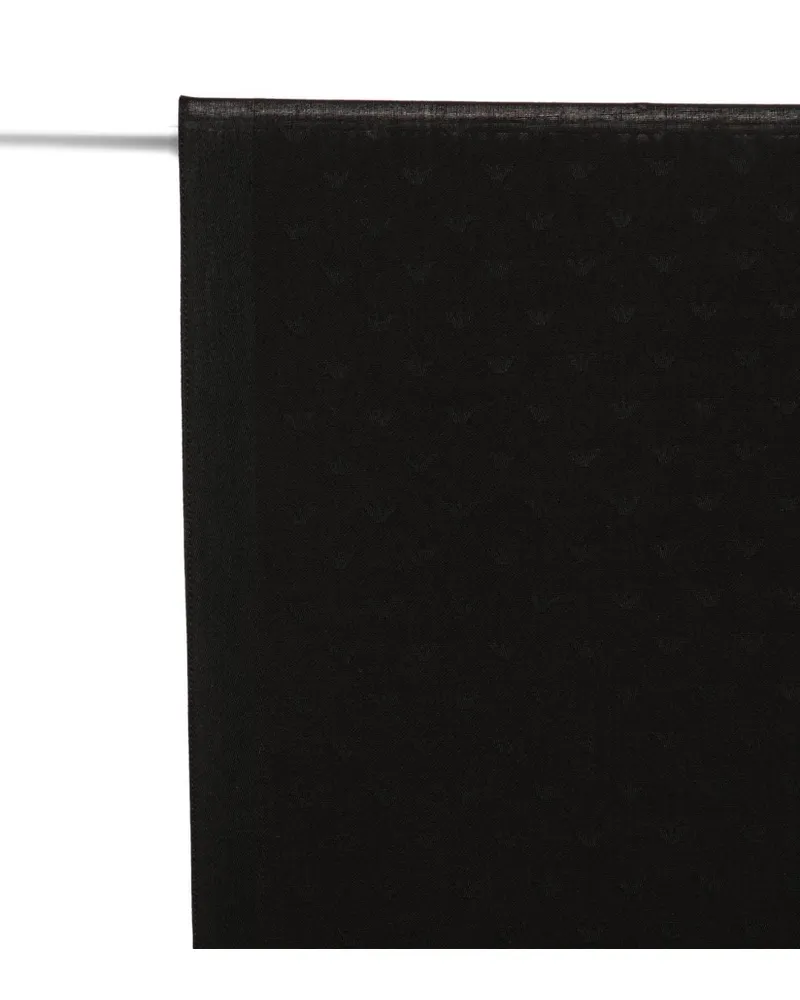 Emporio Armani Cotton Blend Scarf — Black Black