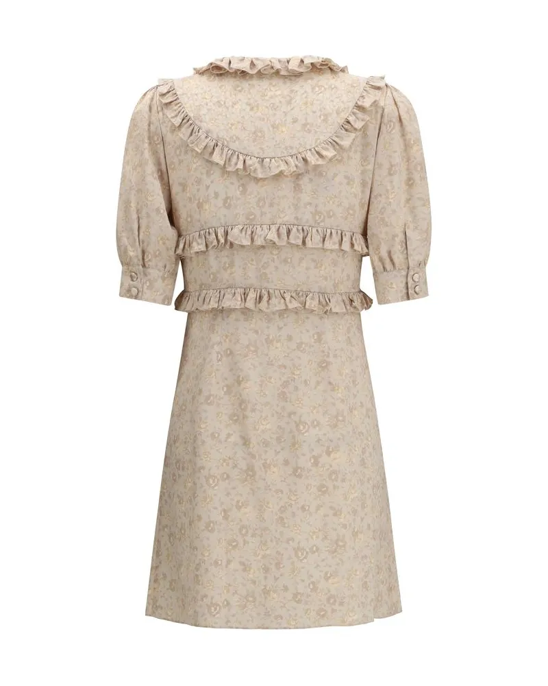 Alessandra Rich Women's Beige Silk Casual Dress Beige