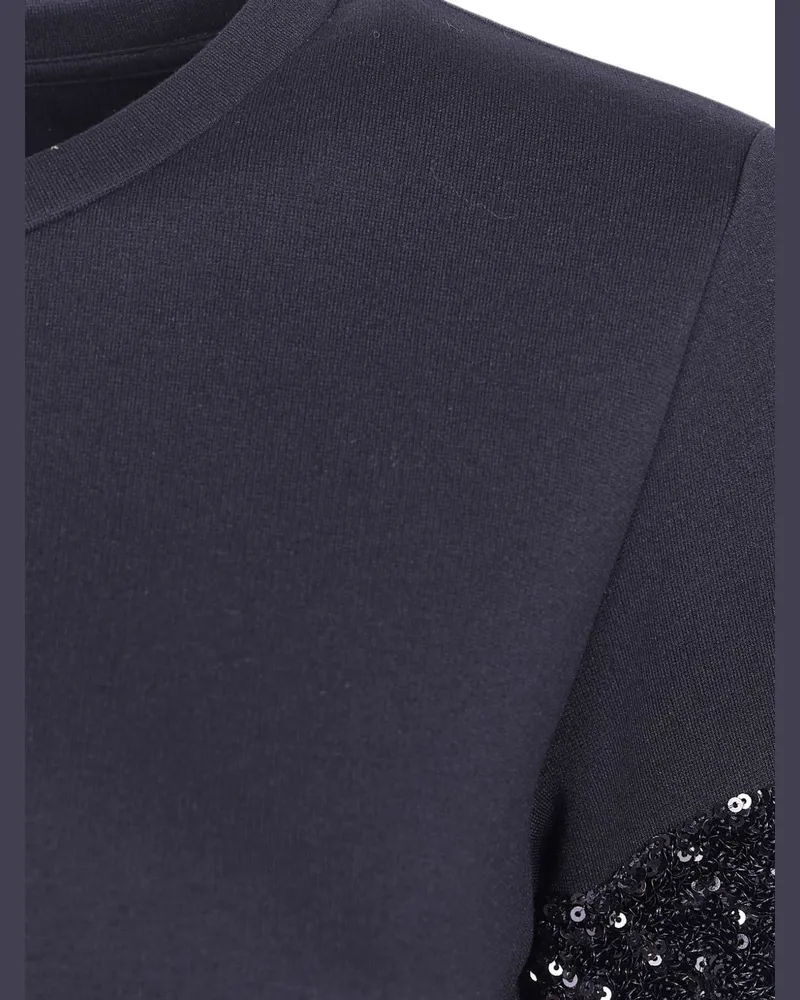 Emporio Armani Sequin-Trimmed Sweater — Black Black