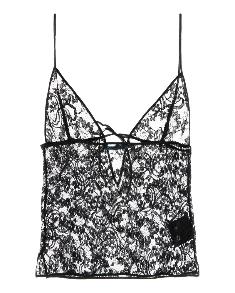 Prada Lace Tank Top — Black Black