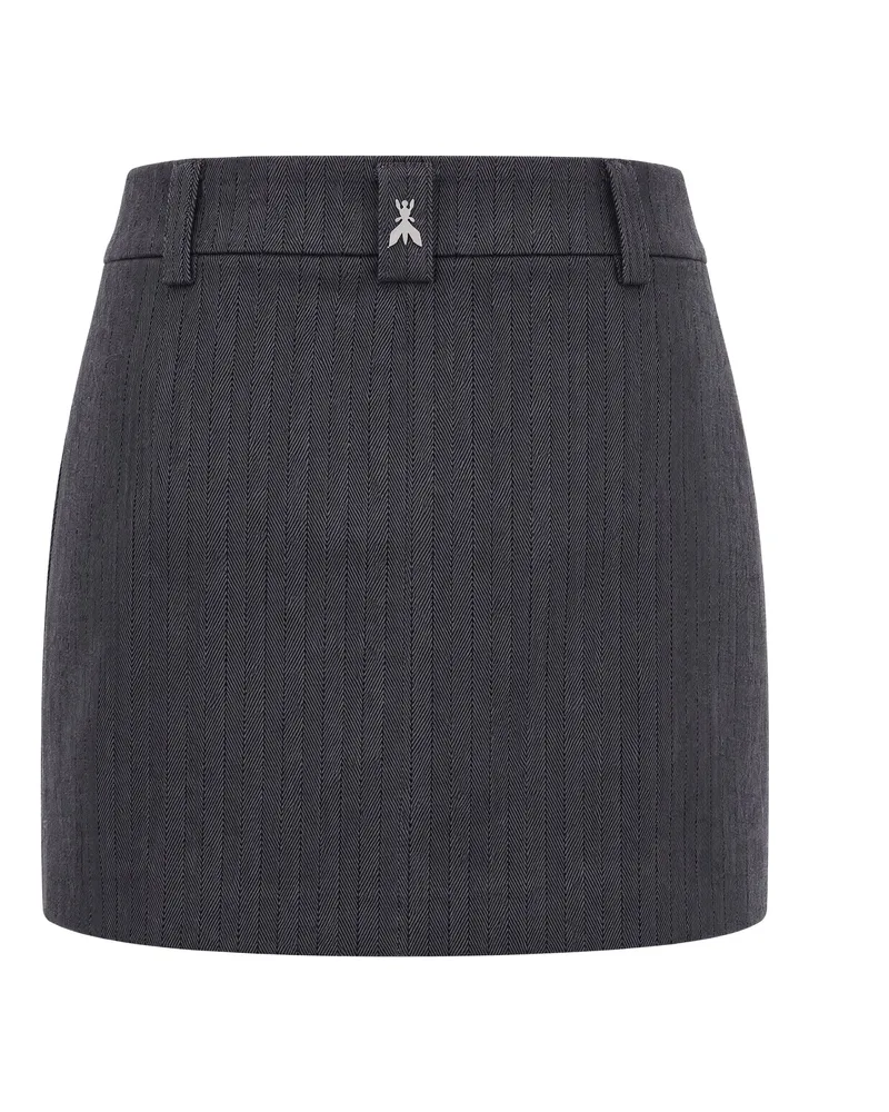 Patrizia Pepe Herringbone Grey Mini Skirt — Gray Gray