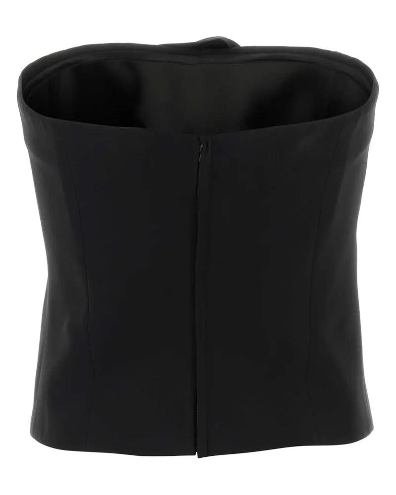Giorgio Armani Women's Silk Satin Bodice Black Sweater Black