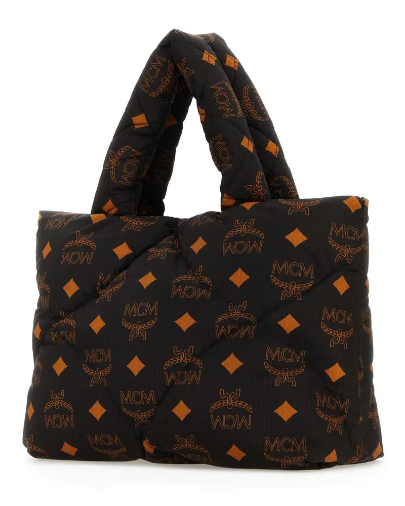 MCM Printed Nylon Shoulder Bag — Black Black