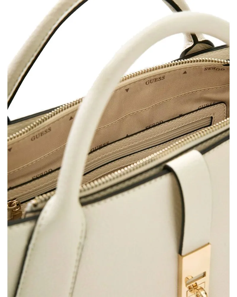 Guess Women's Satchel Bag Off White Polyurethane - Satchel-Bags Beige