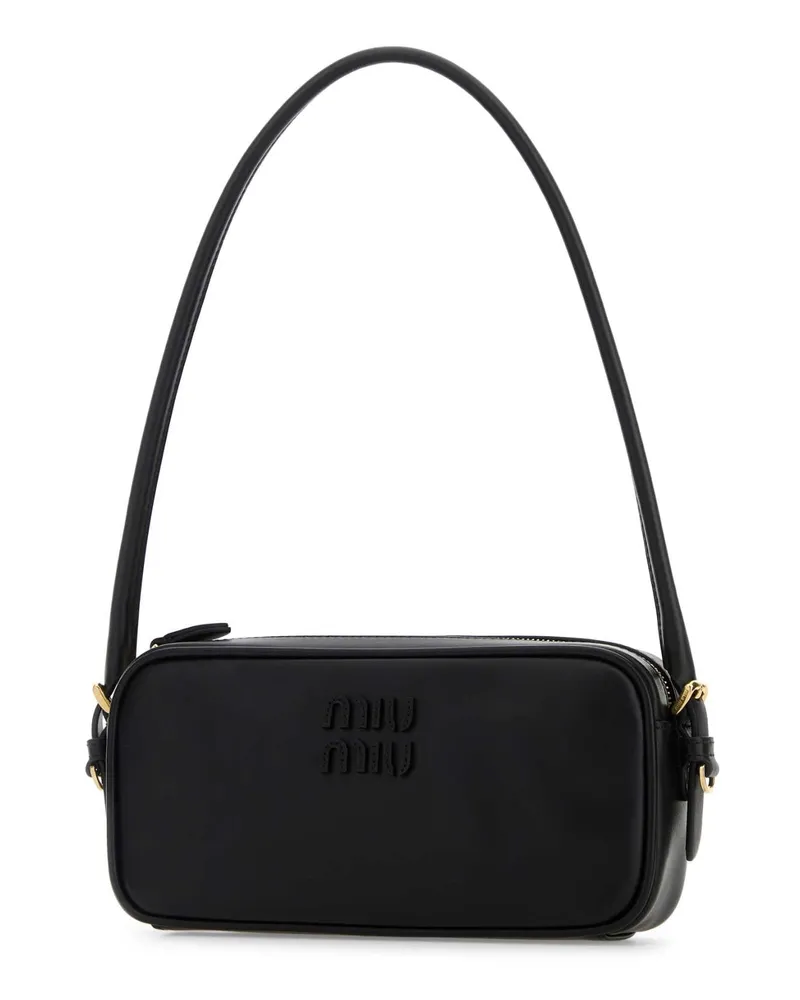 Miu Miu Women's Black Leather Shoulder Bag Nero Borse A Mano Black