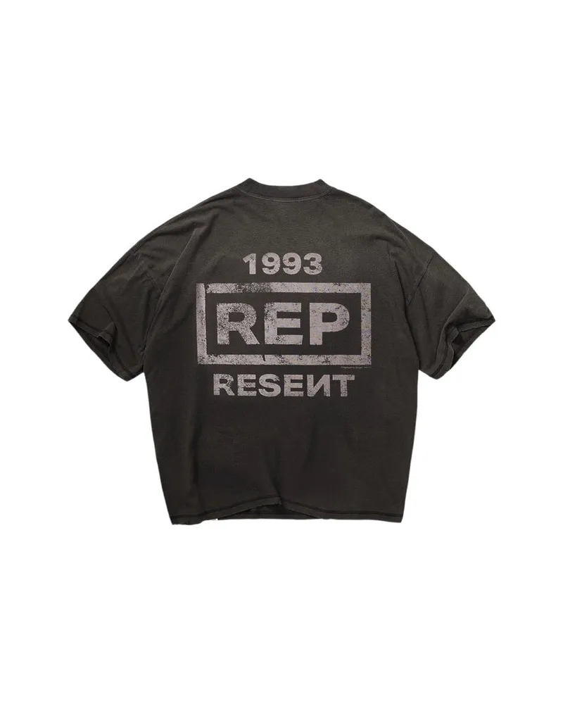 REPRESENT Logo-Print Cotton T-Shirt — Gray Gray