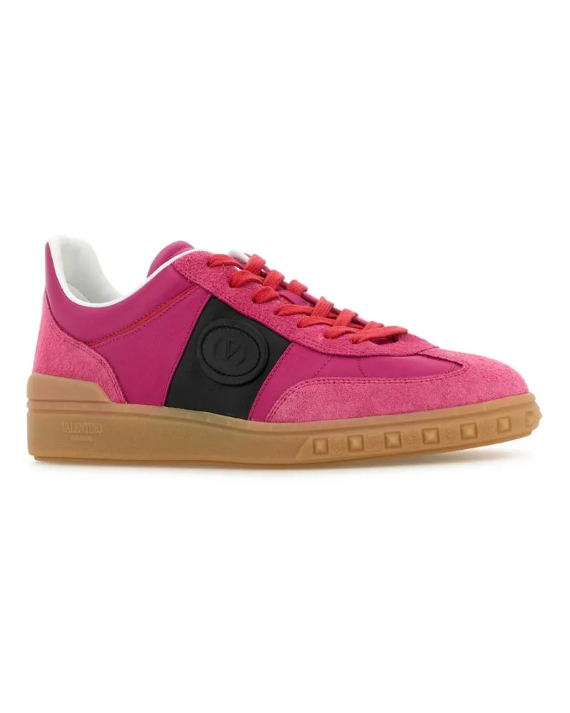 Valentino Garavani Men's Pink Suede And Fabric Upvillage Sneakers Pinkorchidbrlilacneronecoralreda Pink
