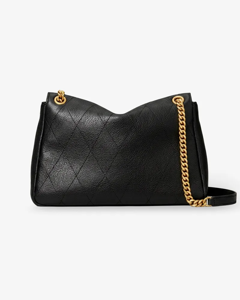Tory Burch Women's Shoulder Bag Charlie Black Leather Black