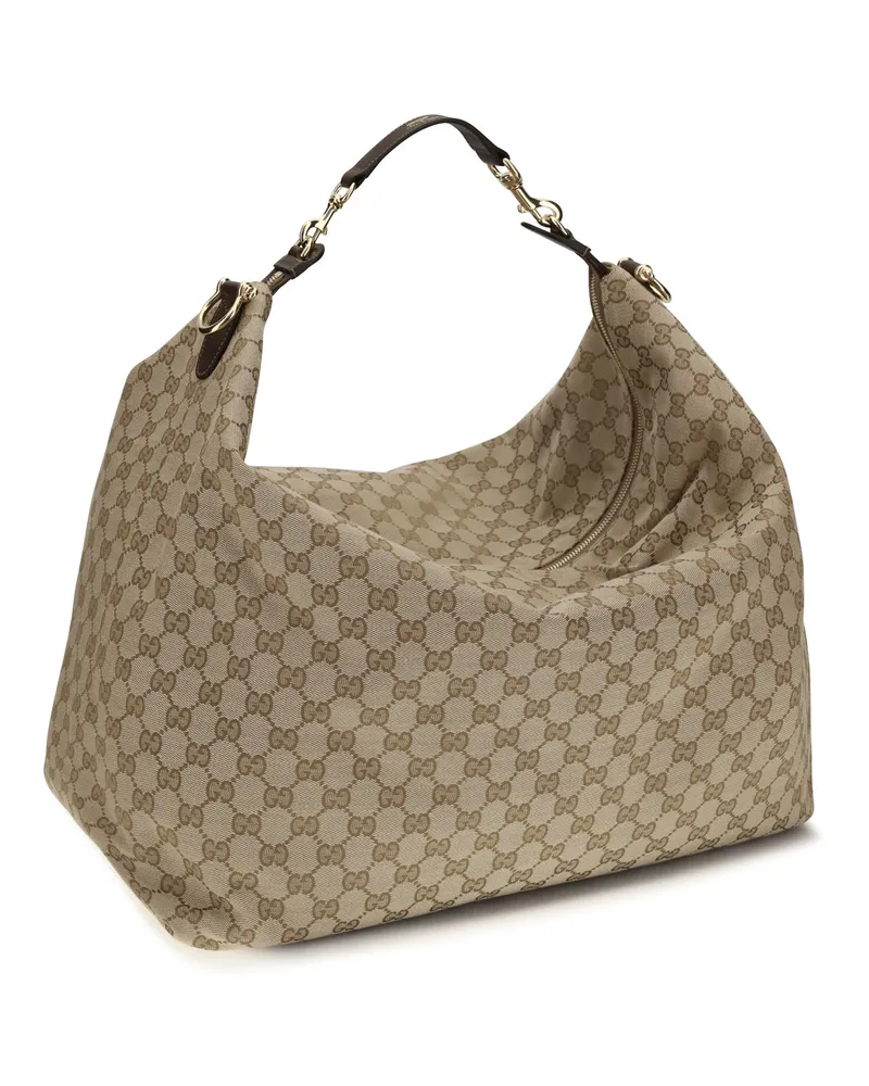 Gucci Men's Large Brera Shoulder Bag Vint.sand-Dk.bro-Vrv Fabric Vint.sand/dk.bro/vrv Beige