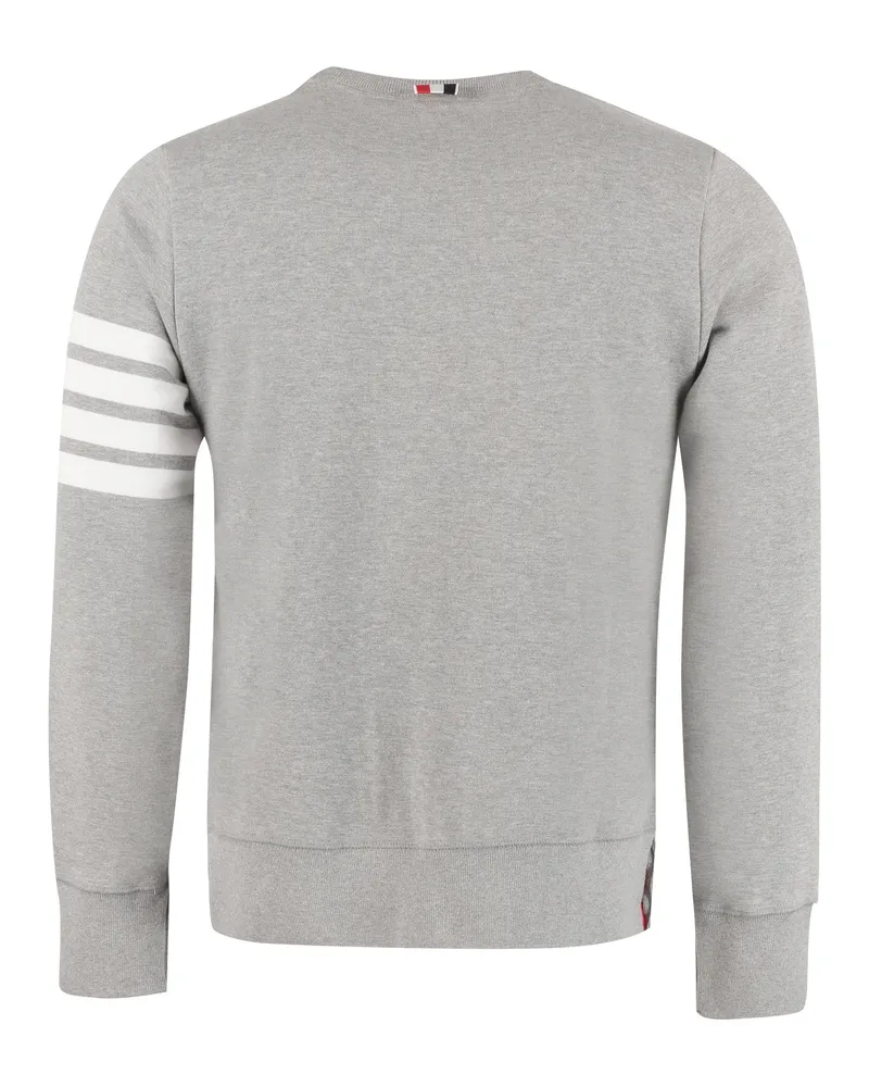 Thom Browne Men's Crew-Neck Sweatshirt Grey Cotton Sweatshirts Sweater Gray