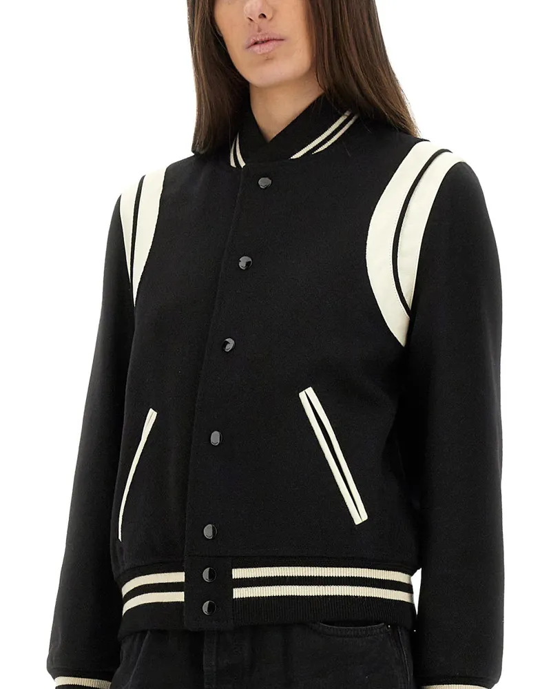 Saint Laurent Wool Teddy Jacket — Black Black