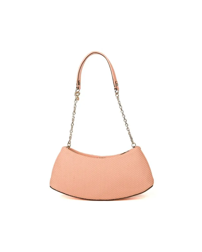 Guess Quilted Textured Polyurethane Shoulder Bag — Orange Orange