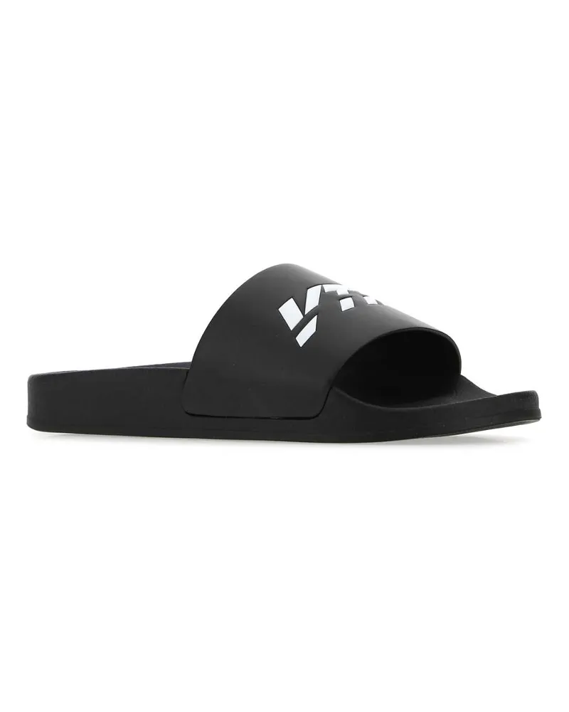 VTMNTS Men's Black Rubber Slippers Blackwhite Flat Shoes Black