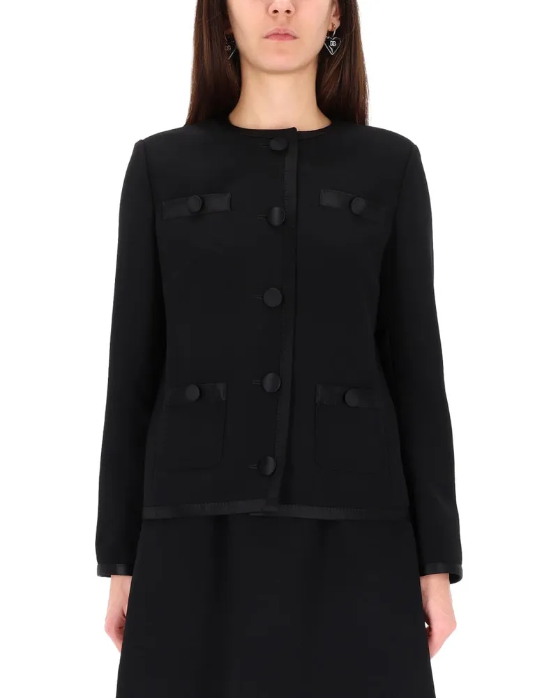 Dolce & Gabbana Double Crepe Virgin Wool Blazer — Black Black