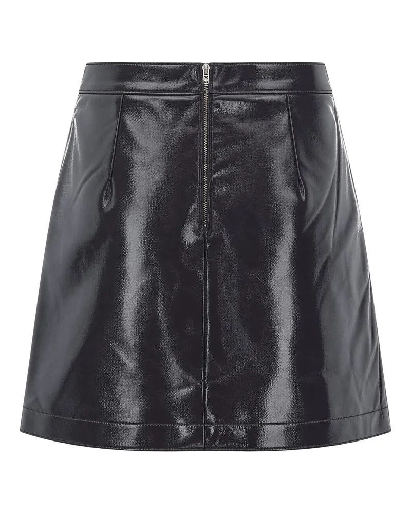 Sessùn Glossy Polyurethane Mini Skirt — Black Black