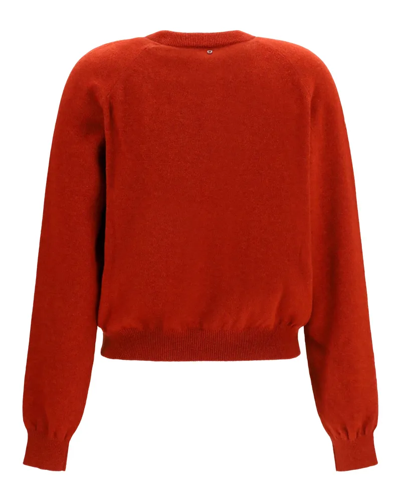 Ferragamo Women Crewneck Sweater With Cut-Out Detail Brick Red