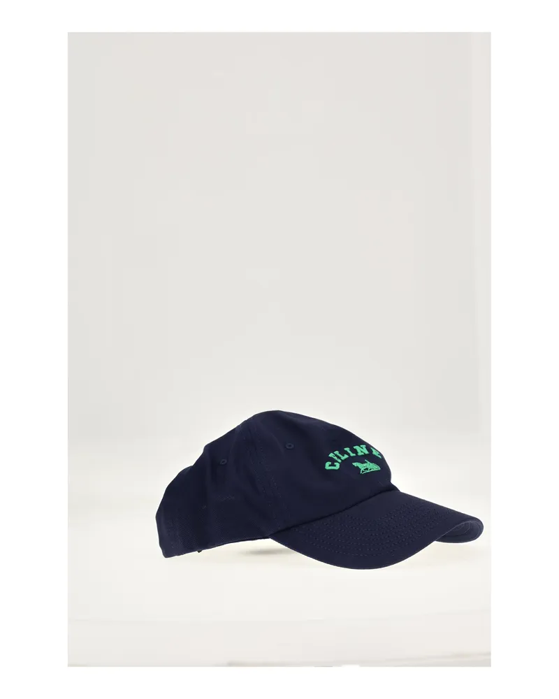 Celine Men Cap Sulky Deep Navy Cotton Hat Navy