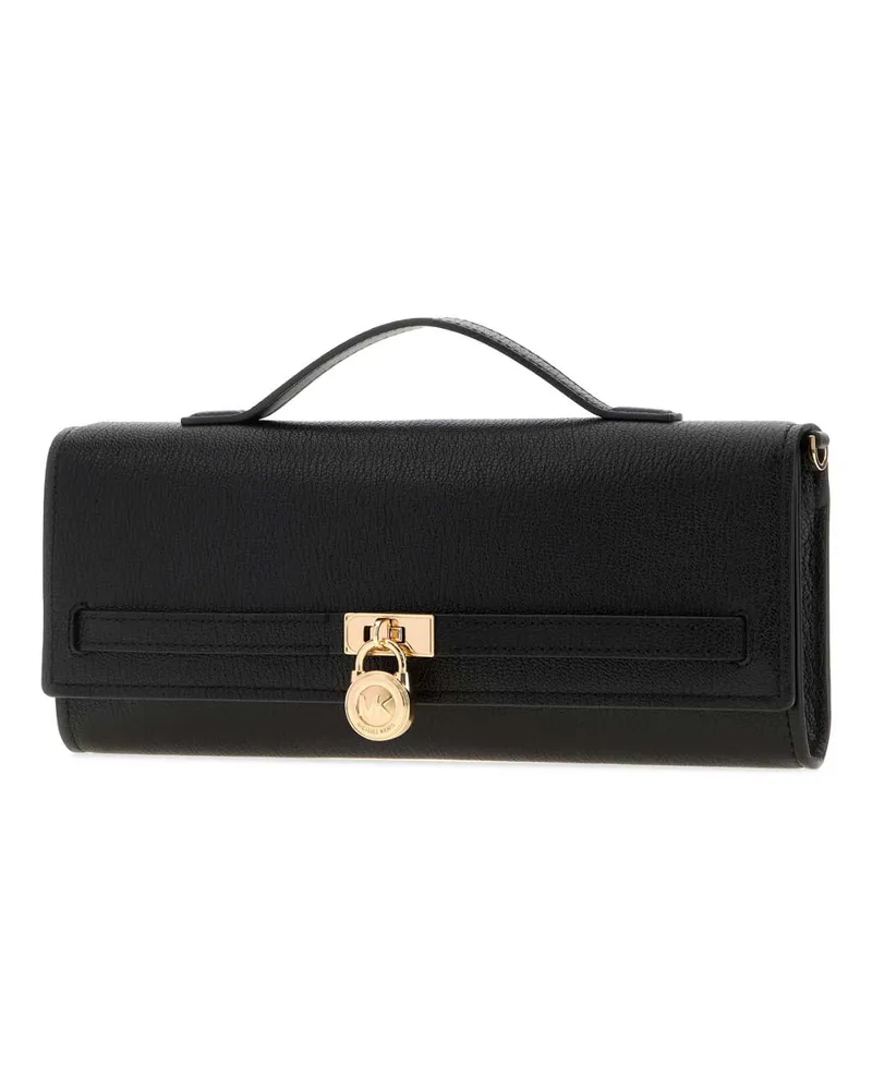 Michael Kors Women's Black Leather Medium Hamilton Moderne Handbag Borse A Mano Bag Black
