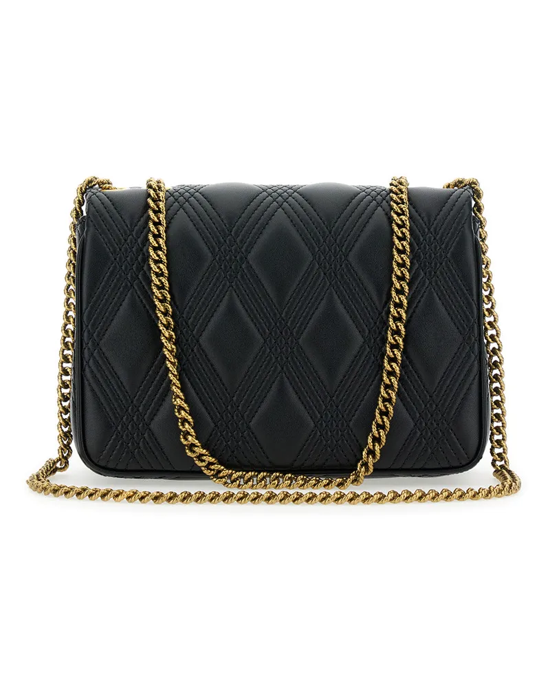 Valentino Garavani Women's Quiltie 67 Black Shoulder Bag With Vlogo Lamb Leather Black