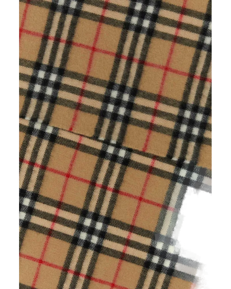 Burberry Cashmere Check Scarf — Beige Beige