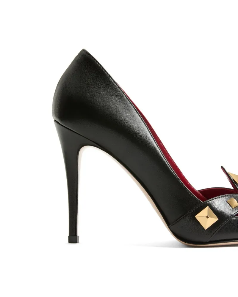 Valentino Garavani Studded Leather Pump — Black Black