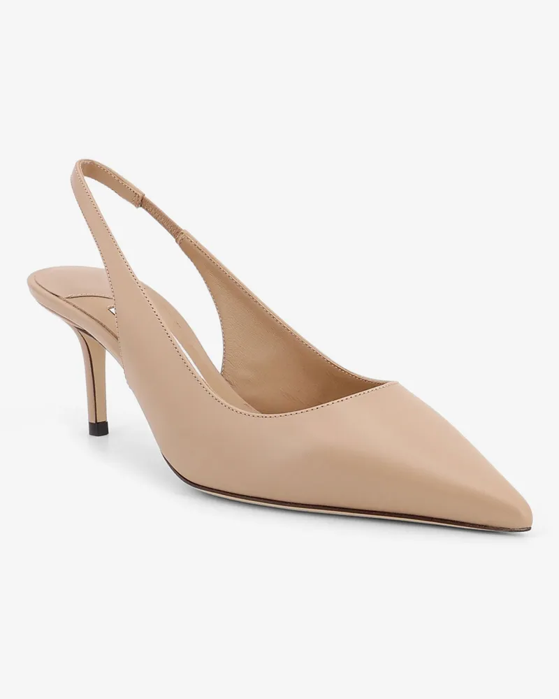 Jimmy Choo Women's Slingback Pumps Love 95 Beige Leather High Heel Shoes Beige