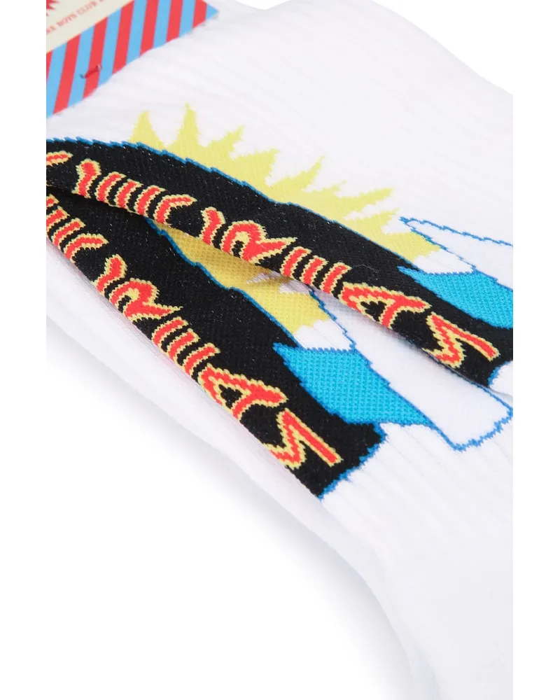 ICECREAM Men's Calze White Cotton + Polyamide Elastane Socks White