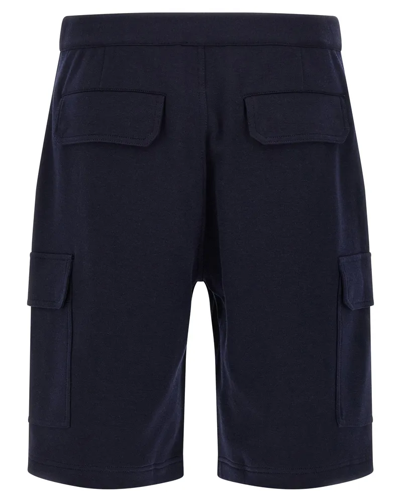 Brunello Cucinelli Cotton-Silk Blend Cargo Shorts — Navy Navy