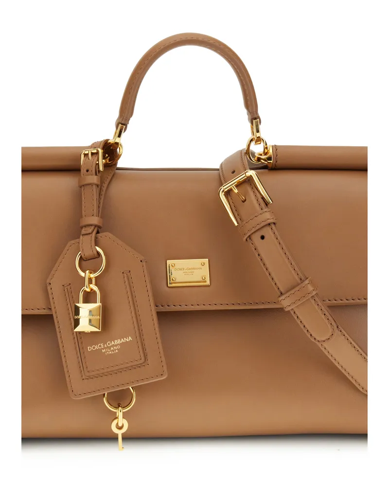 Dolce & Gabbana Women's Leather Handbag My Sicily Caramel Calf Shoulder Bags Caramel
