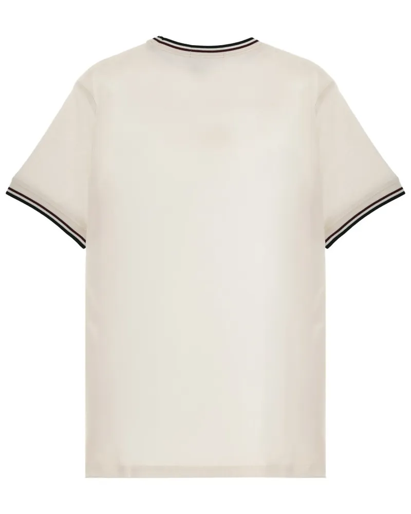 Fred Perry Logo-Embroidered Cotton T-Shirt — Ivory Ivory