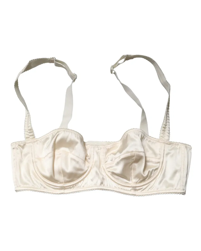 Dolce & Gabbana Silk Underwire Balconette Bra — White White