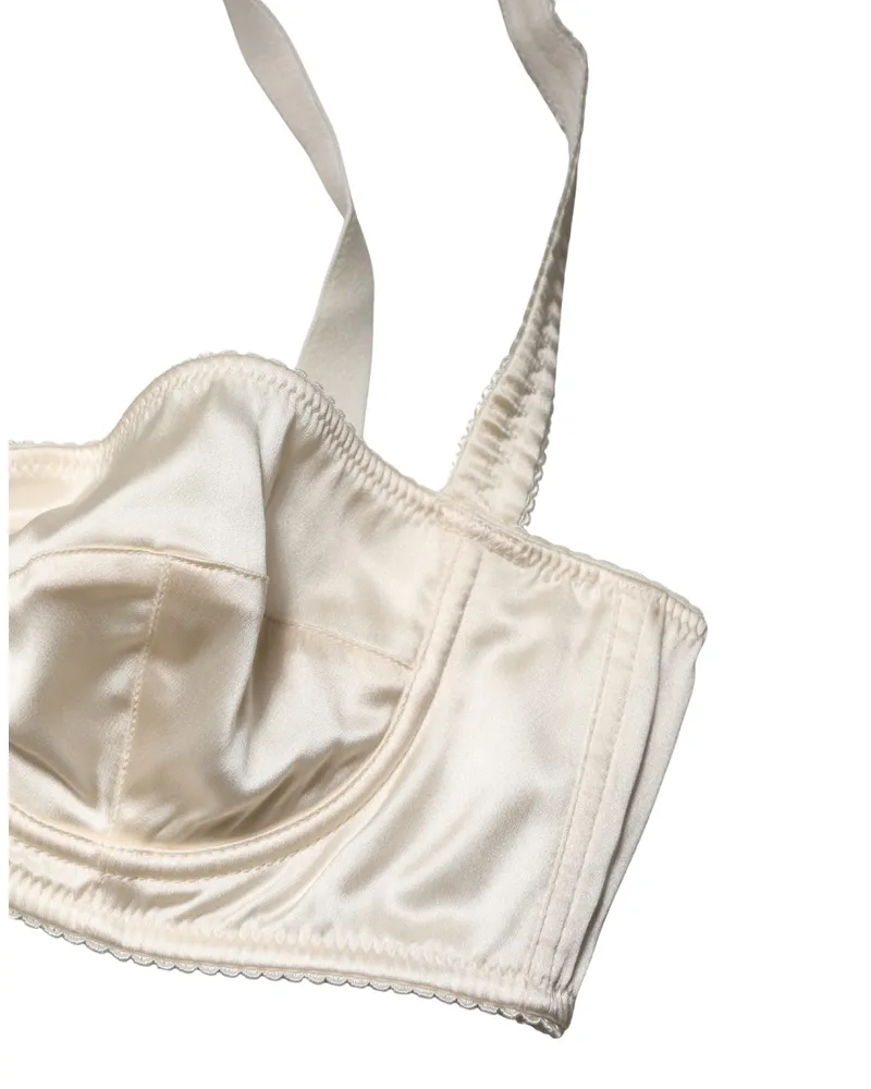 Dolce & Gabbana Silk Underwire Balconette Bra — White White
