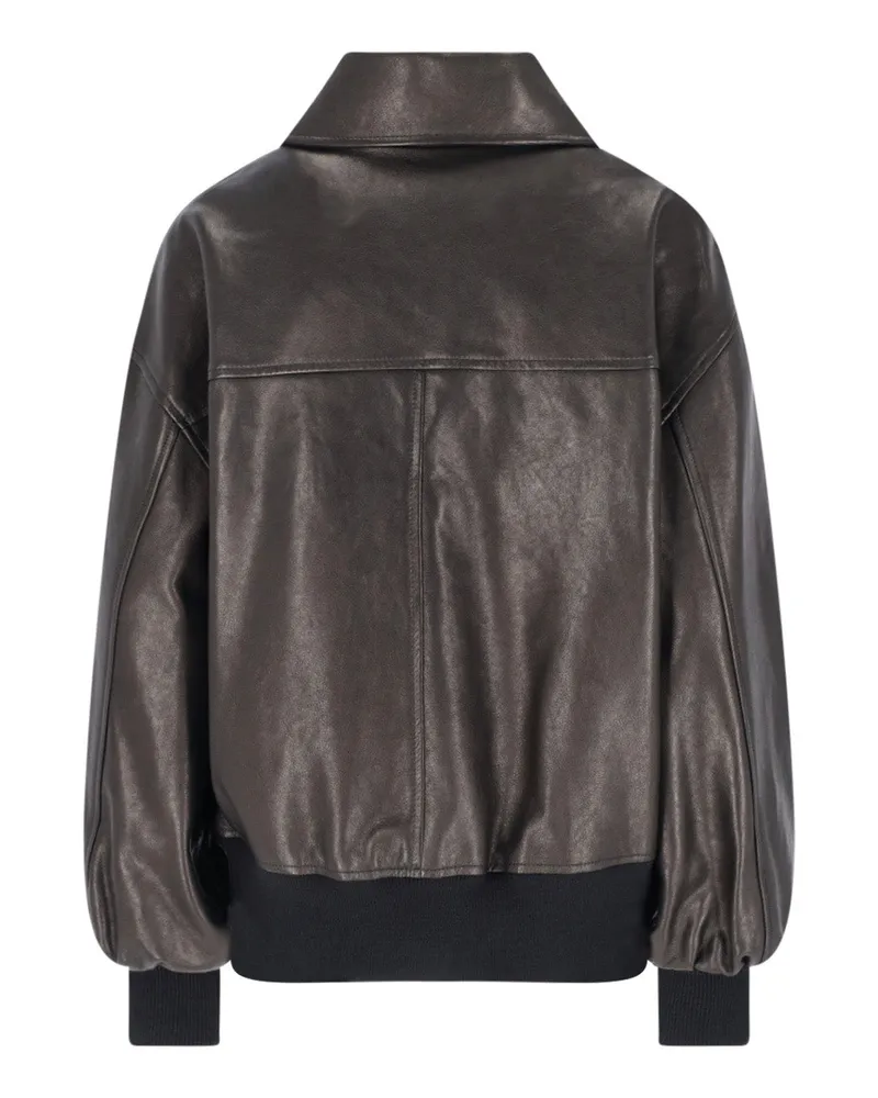 KHAITE Women's Jackets Black Lamb Leather Black