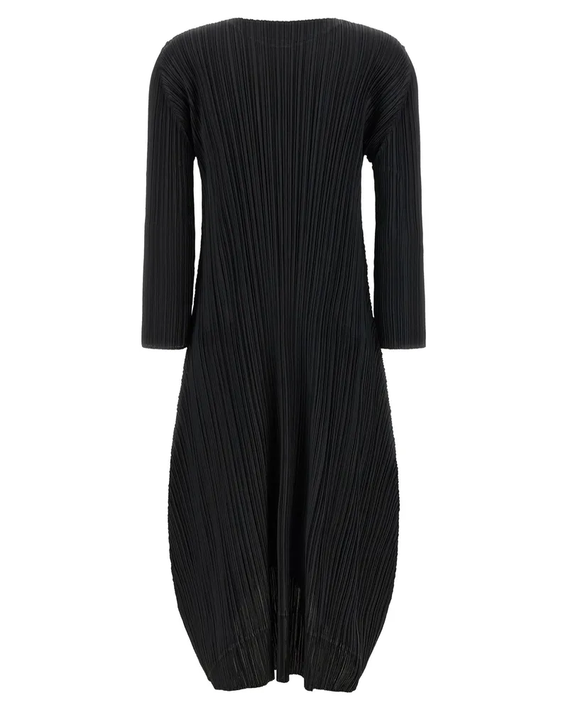 Issey Miyake Women's Black Polyester Midi Dress Black