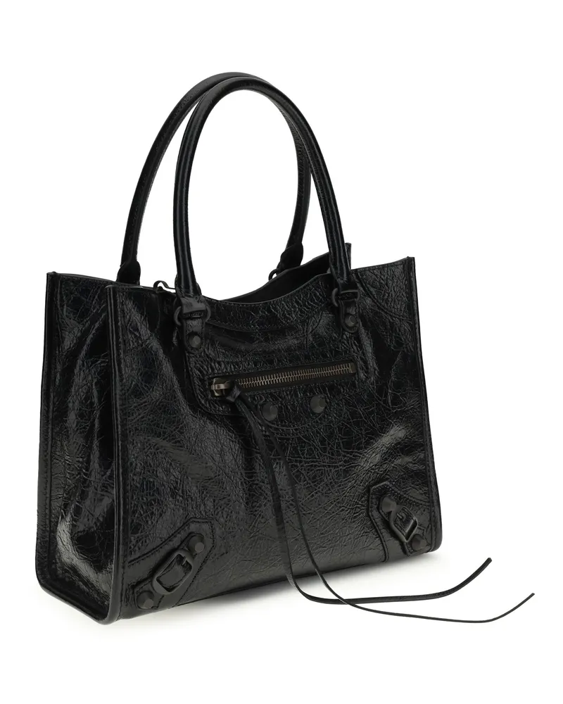 Balenciaga Women's Mini Tote Bag Le City Black Lambskin Shoulder Black
