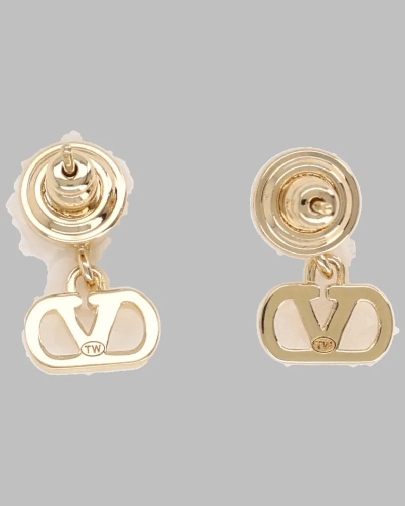 Valentino Garavani VLogo Signature with Pearl Earrings — Gold Gold