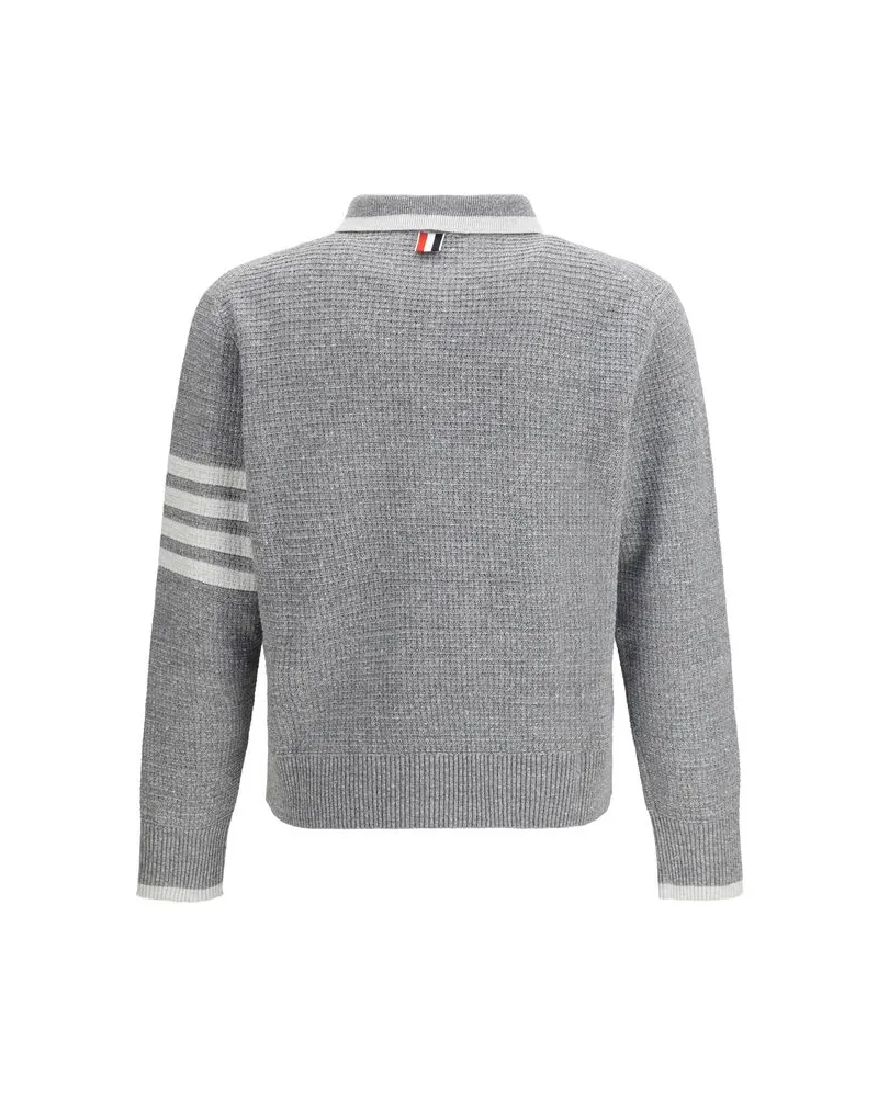 Thom Browne Men's Gray Linen Dress Shirt Gray
