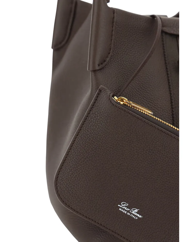 Loro Piana Women's Bucket Bag Bale Dark Chocolate Leather Locorice-Sun Go Calf (bos Taurus) Shoulder Locorice/sun Brown