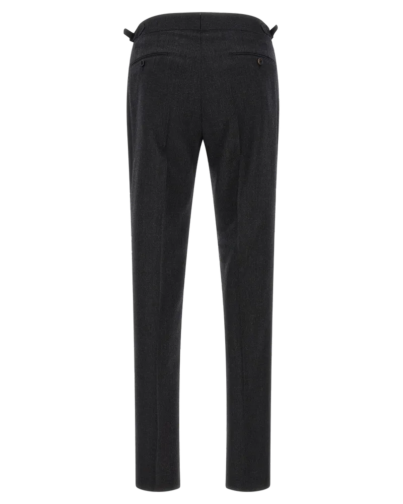 Pal Zileri Compact Wool Trousers — Gray Gray