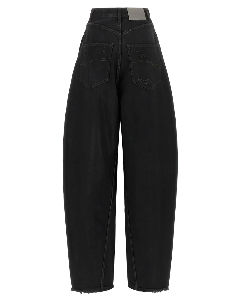 Balenciaga Barrel-Leg High-Waisted Denim Jeans — Black Black