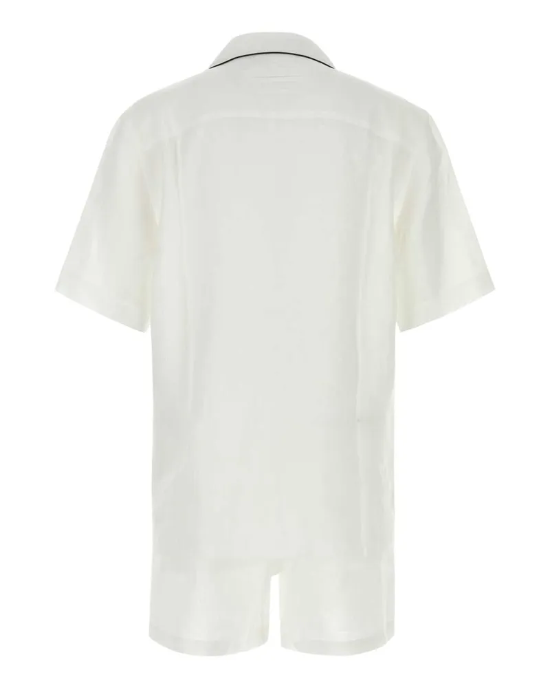 Ermenegildo Zegna Men's Linen Pajama Shirt White White